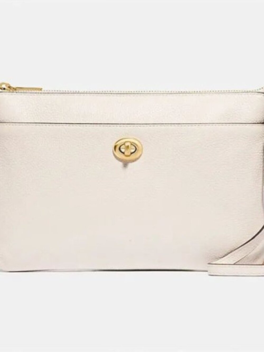 NWT COACH ~ Polly Crossbody Clutch Bag Grained Cow Leather Off White Chalk
